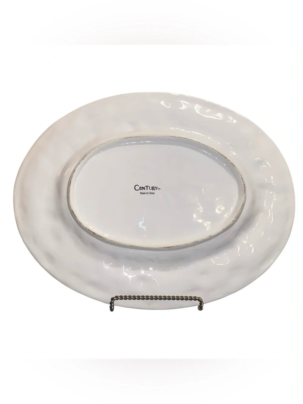 VINTAGE CENTURY Oval Fruit Themed Embossed Elegant Serving Platter White 18”x 14